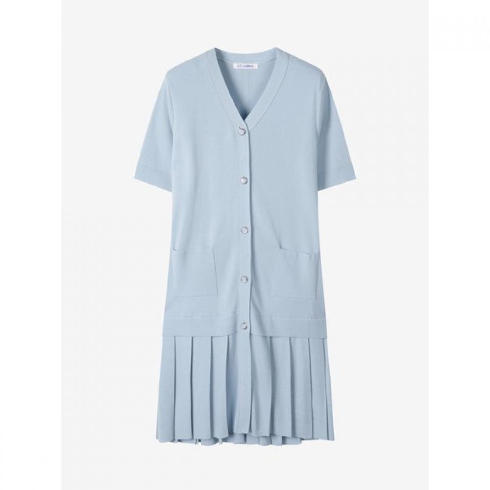 Cc Collect V Neck Pleats Knit Dress C252kse031