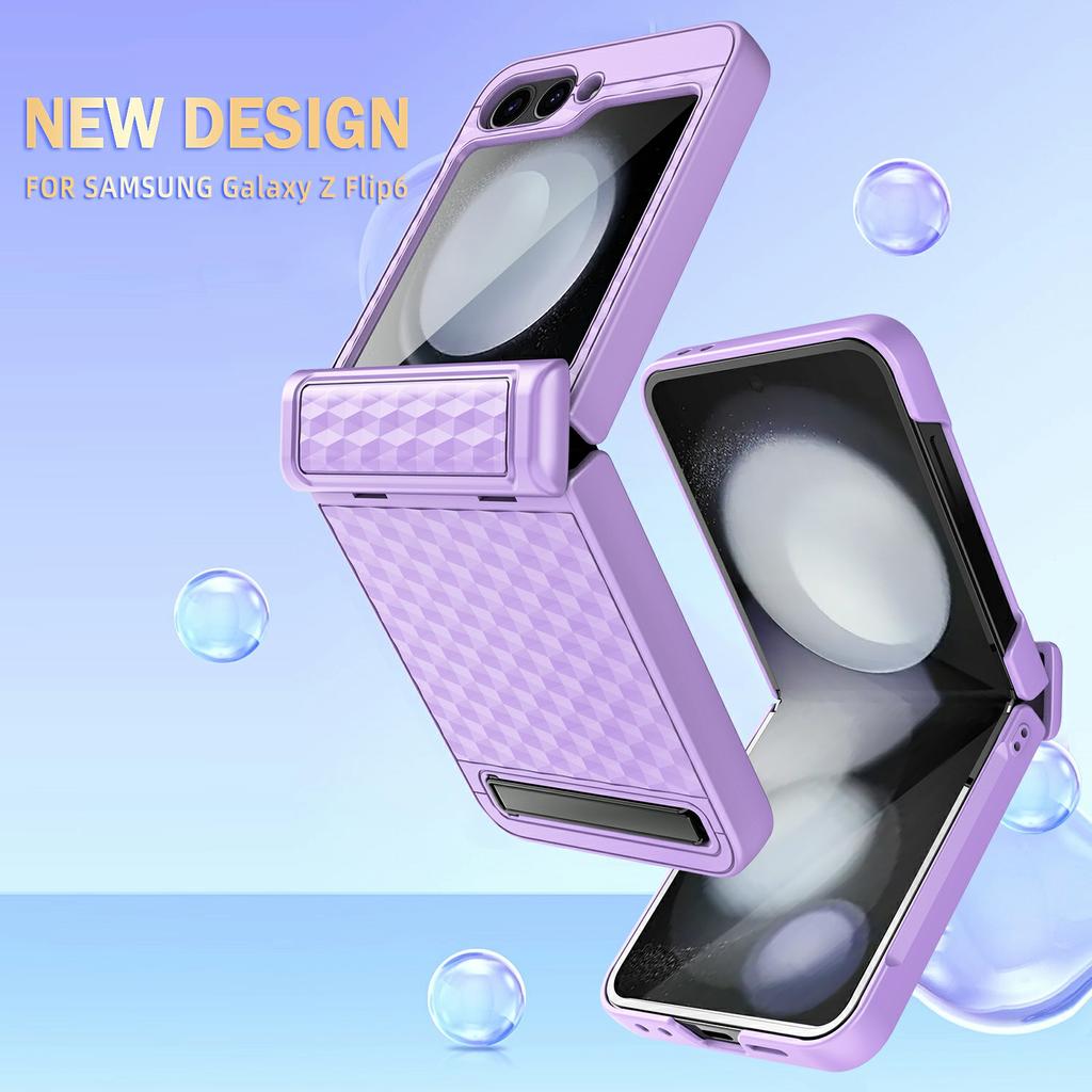 For Samsung Galaxy Z Flip7 FE 5G/Z Flip6 5G Case Hinge Protection Kickstand Hard PC Phone Cover with Screen Film