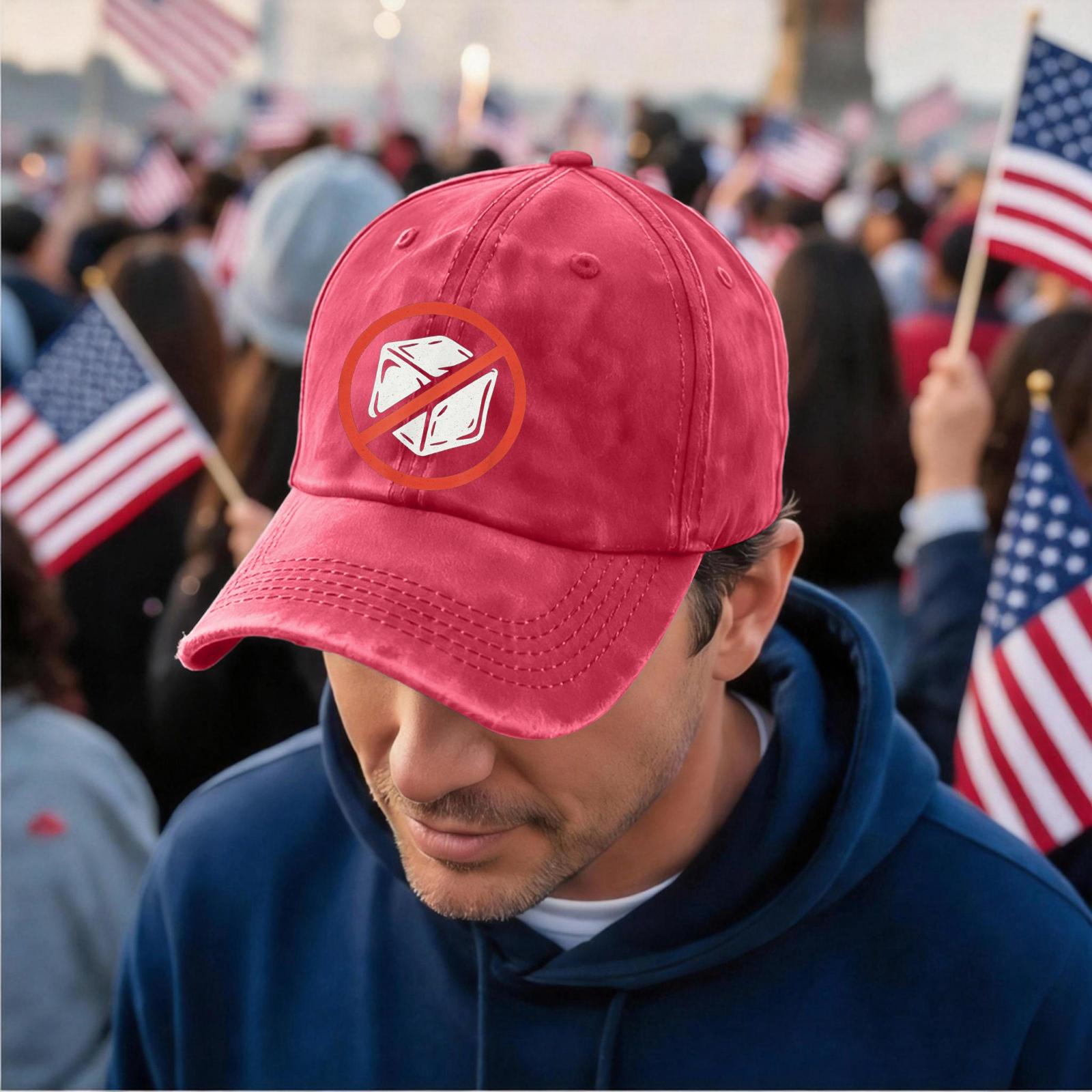 

Men s and women s distressed washed baseball caps, personalized patterned printed casual hats One Size червоний