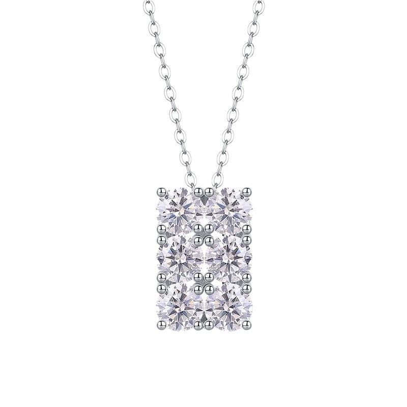 Moissanite Pendant Necklace Choker Women Fashion Daily Wear