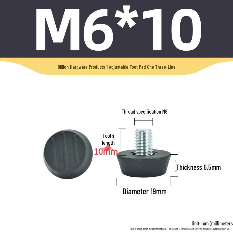 Adjustable M6-M10 Heightening Foot Pad for Furniture and Cabinets