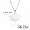 Lucktune Graduate Hat Pendant Necklace Stainless Steel Women Men Bachelor Cap Necklace School Graduation Jewelry Students Gift