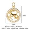 Zodiac Sign Copper Zricon Charm Round Constellation Capricorn Taurus Aries Pendant for Bracelet Necklace Making