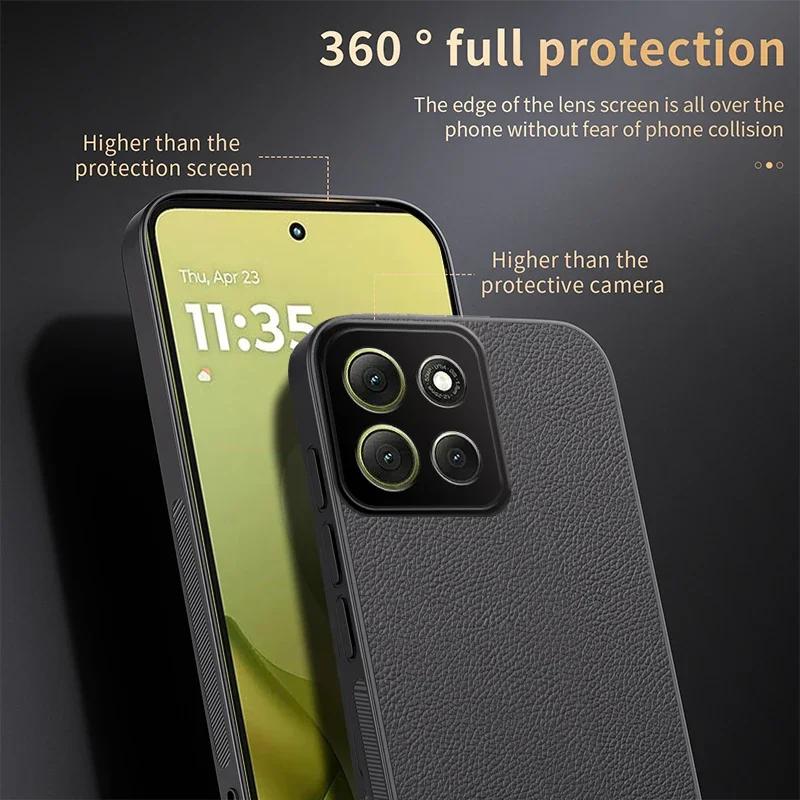 Matné kožené pouzdro pro Moto G86 Power G 86 G96 G85 G75 G64 G35 G34 Magnetické do auta Měkký rám Ochranný zadní kryt Silikonový kryt
