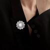 Magnetic Brooch Flower Design Pearl Center Fashion Shirt Collar Pin Magnetic Clasp Elegant Accessory for Women