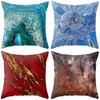 Coloured Drawing Marble Decorative Home Office Car Cushion Cover Pillow Cases