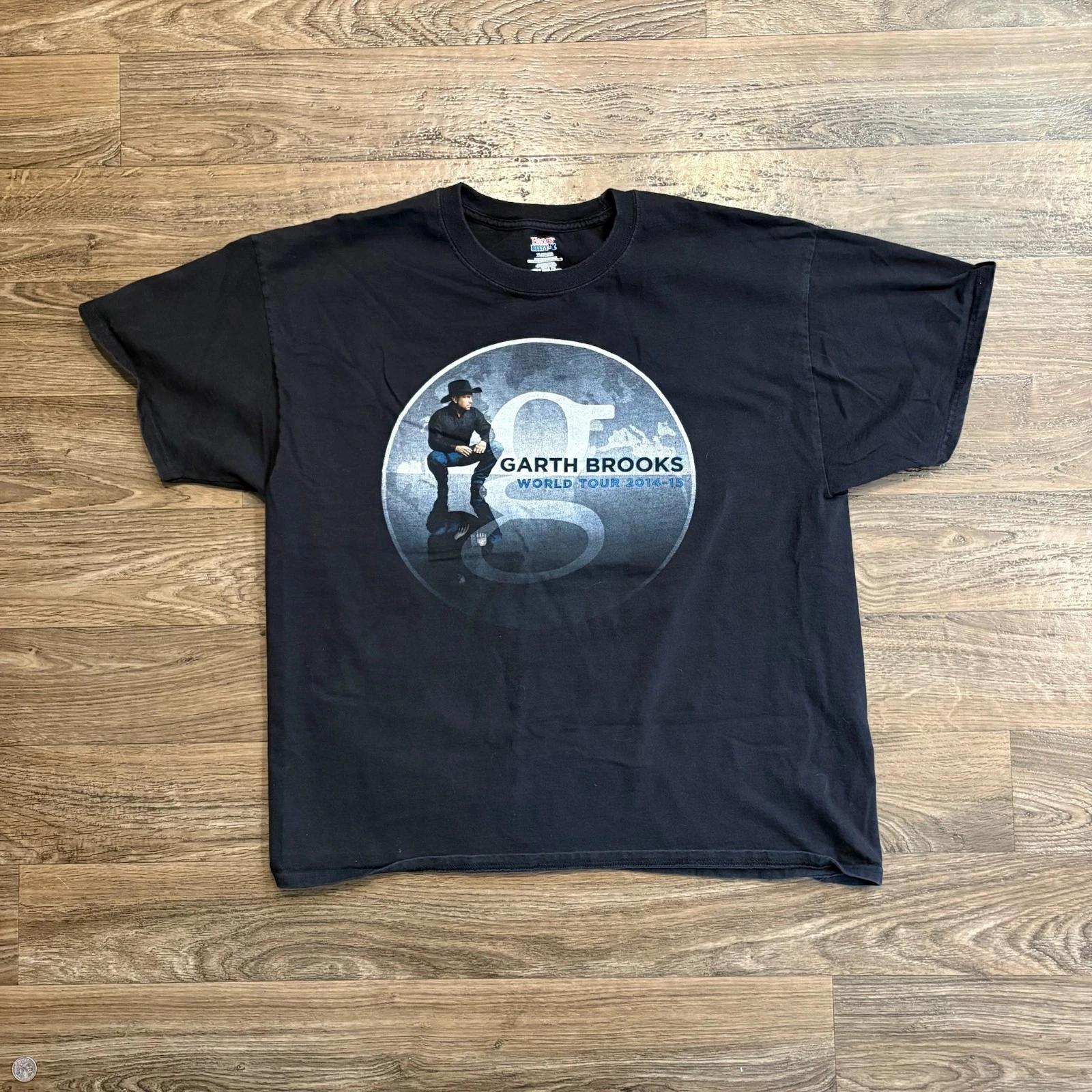 

Y2K / Garth Brooks World Tour 2014–15 Black Concert T Shirt Hanes Beefy Size XL S