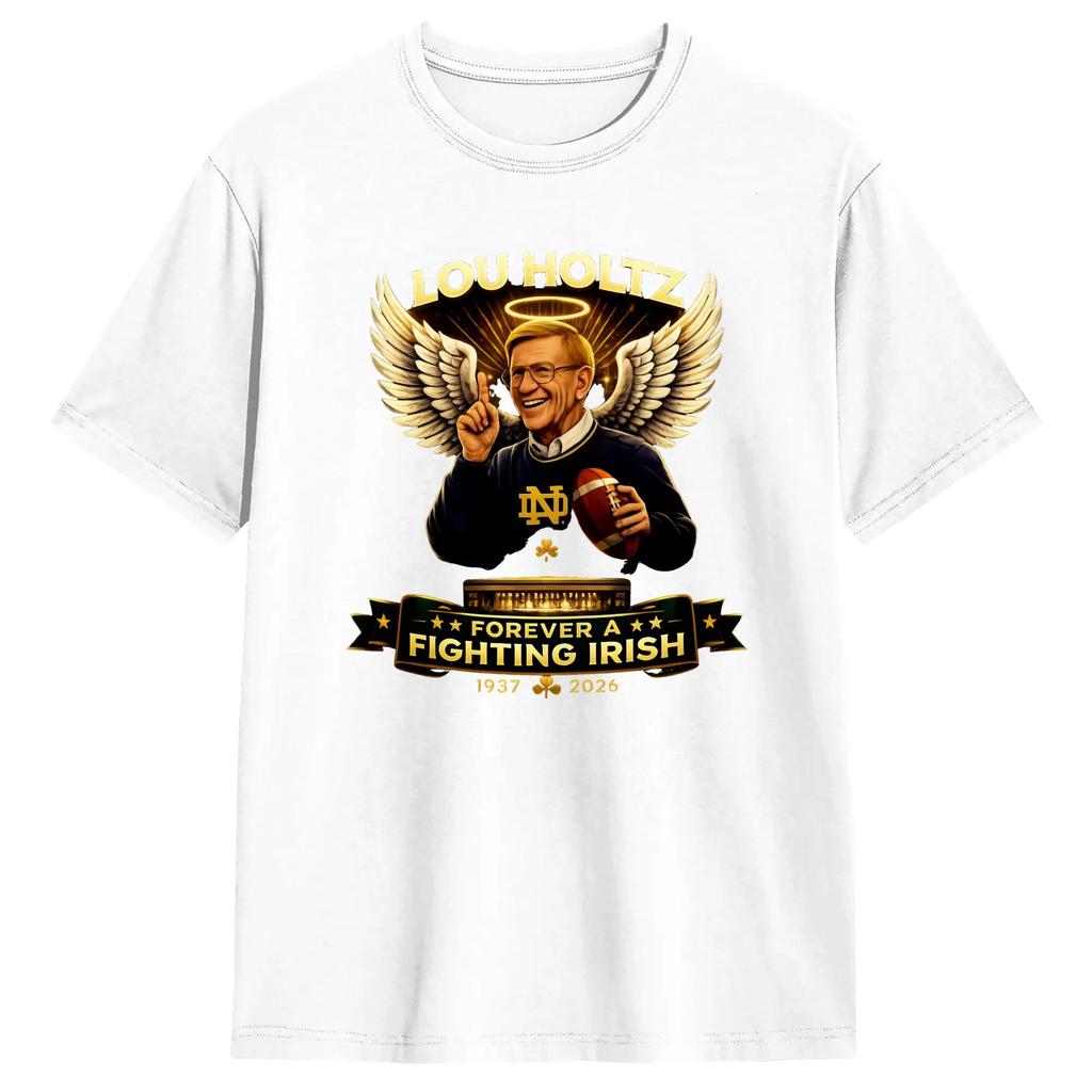 Funny Lou Holtz Forever Tshirts For Unisex Round Collar Cotton T Shirts Short Sleeve Tees Graphic Tops