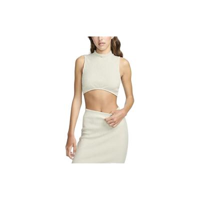 Sportswear Chill Knit Solid Color Ribbed Crop Tank Top Women Tops Light-Redwood-Brown FN3678-104