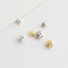 Gold-Plated S925 Sterling Silver Round Watermelon Spacer Beads for DIY Jewelry Accessories