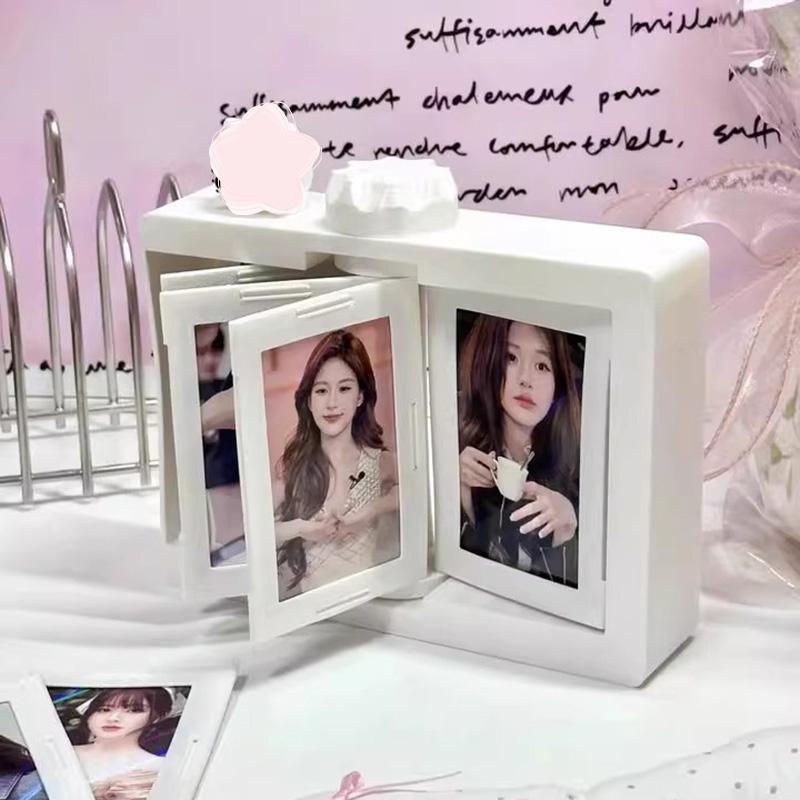 Rotating Photo Frame Page Flipping Photocard Holder Organizer Photo Ornaments Photo Display Stand Desk Accessorie Home Decor