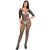 Sexy Lingerie Suspender One-piece Sexy Jacquard Long-sleeved Mesh Skirt Mesh Coat