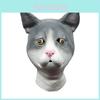Máscara Adorável de Cabeça de Gato Acessório Engraçado de Fantasia de Animal em Látex Para Festa de Halloween