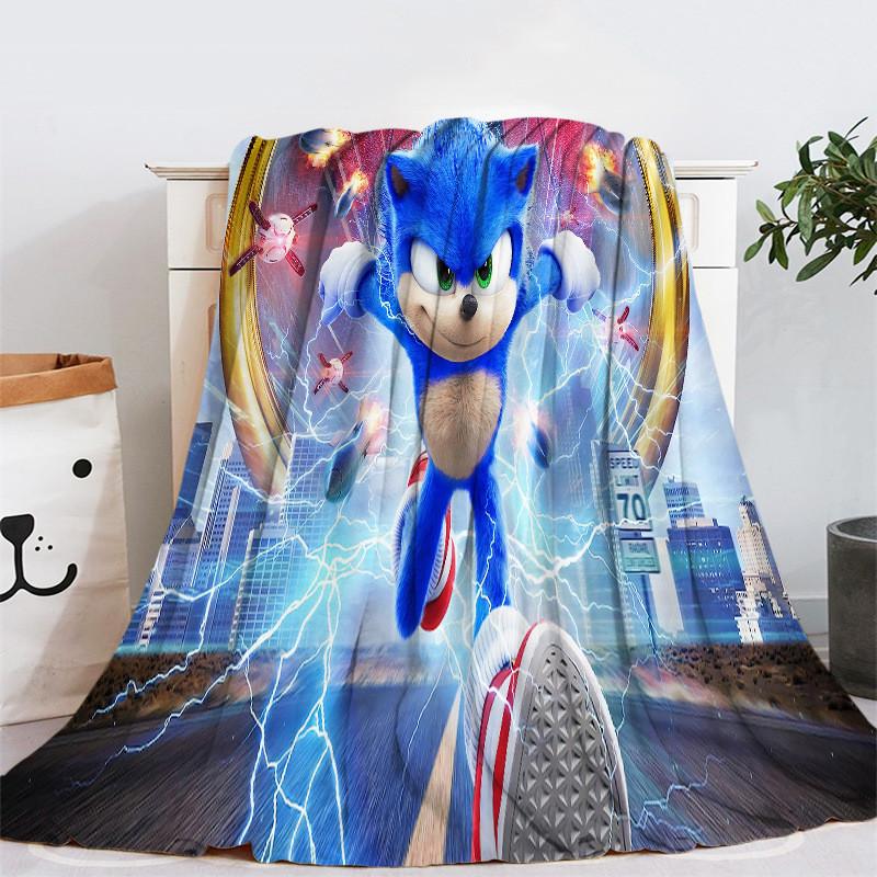 Entzückende Sonic Igel Plüsch Fleece Decke Für Kinder Perfekt Für Winterlichen Komfort