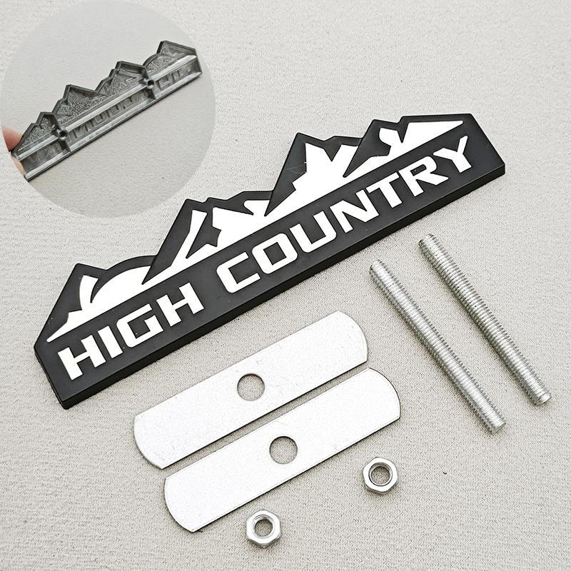 HIGH COUNTRY 3D Zinc Alloy Car Sticker Badge Suitable For Chevrolet Jeep Dodge Ford Modified Snow Mountain Metal Car Logo