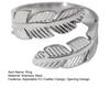 Finger Ring Feather Shape Open Adjustable Fit Women Ring Stainless Steel Texture Freedom Lightness Symbol Stacking Layered Base Ring