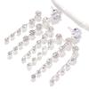New Tassel Pendant Earrings Luxury Bridal Dress Shining Full Diamond Earrings Earrings Ladies Silver less