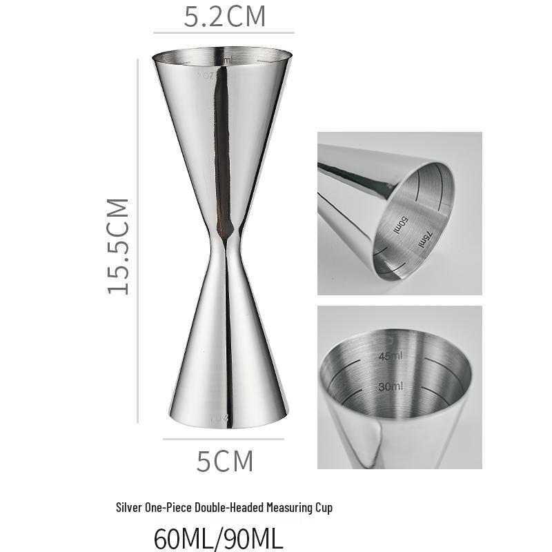 Double-Headed Stainless Steel 304 Gold Ring Jigger with Scaled Measuring Cup for Cocktails