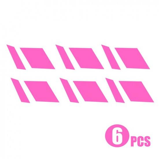6x Reflective Car Wheel Rim Racing Stickers Vinyl Decal Accessories For 16 -21 Pink(6Pcs)