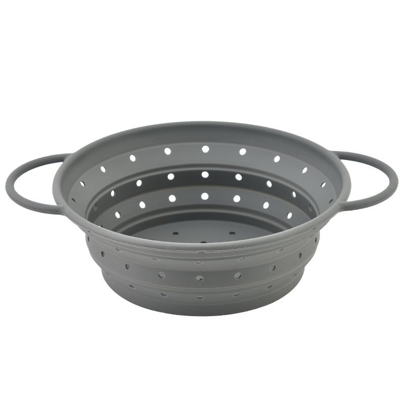 Silicone Folding Basket Vegetable Fruit Filter Basket Retractable High Temperature Resistant Drain Basket