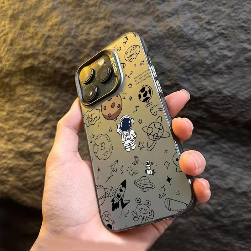 Cartoon Astronaut Design TPU Basic Case for iPhone 17 Air 16 Pro 15 14 13 12 11 Pro Max XS X XR 7 8 Plus Matte Hard Back Cover