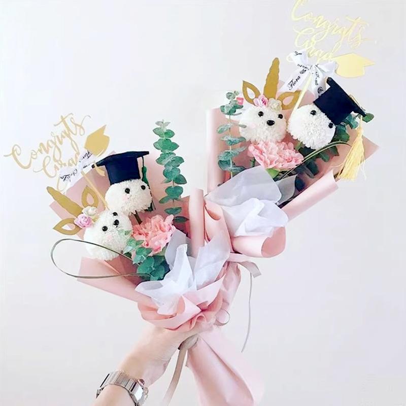 100Pcs/Pack 3x2x1.5CM Applicable Pen Graduation Celebration Party Decor Inner Diameter 2CM Mini Doctoral Hat DIY