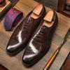 New Men's Business Dress Oxford Brock Leather Shoes Cowhide Large Size 48 Men's Shoes