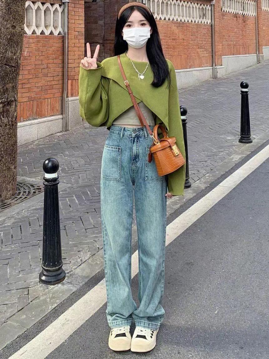 

Женские джинсы с высокой посадкой в пол, синие - Коллекция Осень/Зима 2025 L