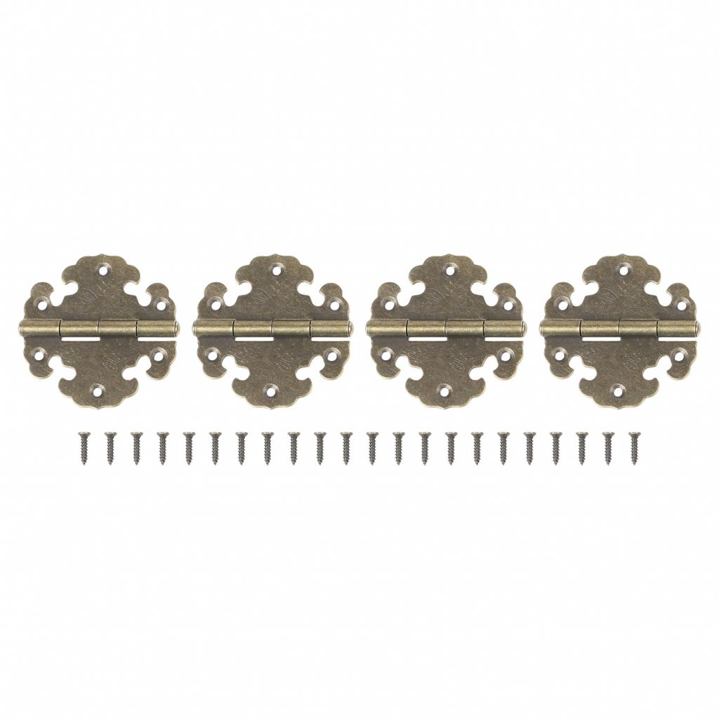 Antique Style Decorative Hinge Set Designed to Fit Various Wood Designs