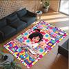 Personalized Crystal Velvet Carpet Custom Name Text,Cleo & Cuquín Anti Slip Area Rug For Home Decoration
