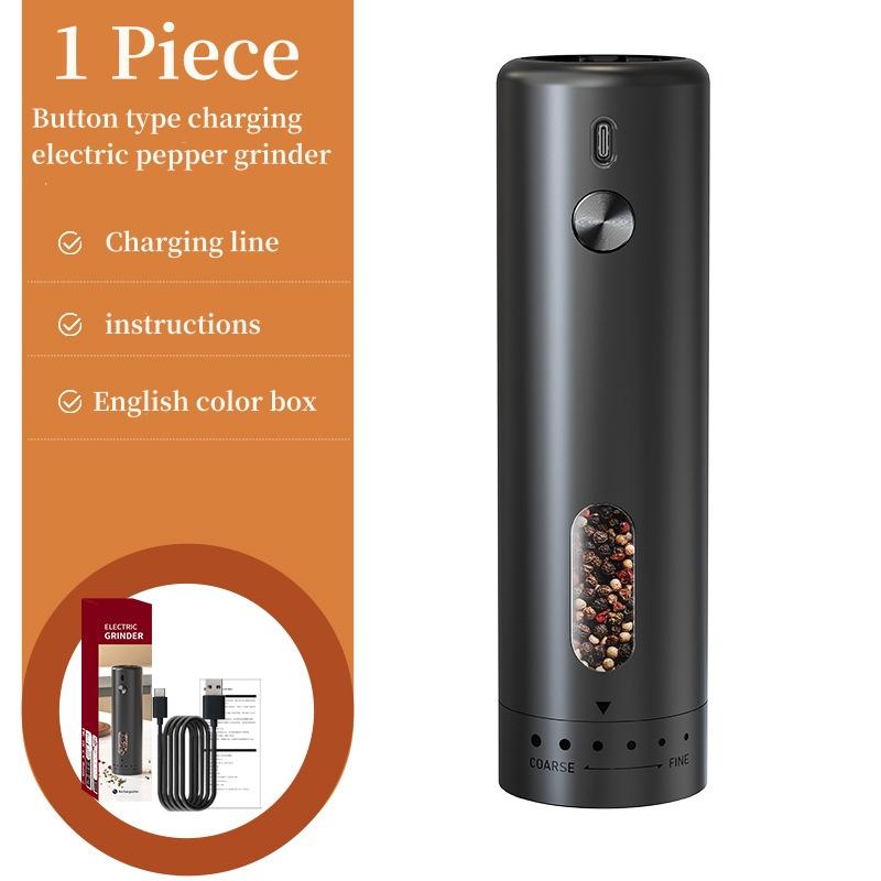 Button Type Charging Electric Pepper Grinder,Charging Swinging External Adjustable Grinder,Electric Spice Grinder Kitchen Tool