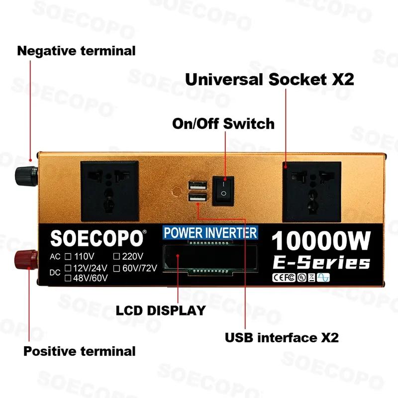 (US Stock) 10000W Peak Solar Generator Kit Intelligent Inverter 12V To 110V 200W Panel 100A Controller System for Home Car