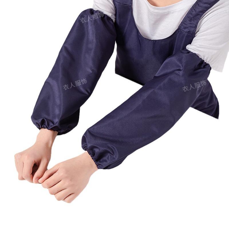 Women's Hair-Resistant, Stain-Proof Sleeveless Apron with Hat - Solid Color and Embroidered Design