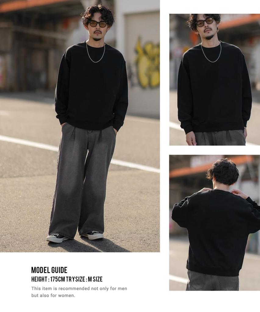 [IMPROVES] SIDE23-088 Plain Fleece Sweatshirt