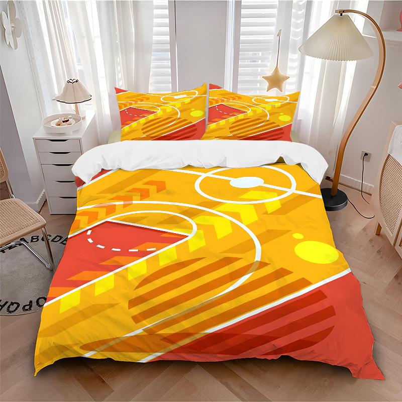

3pcs Basketball Court Bedding Set, Includes Without Pillow Inserts, Soft Comfortable Bedding Set,All-Season Use a0924083 135x200cm