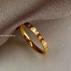 Golden Stainless Steel 2mm Heart Rings Women Size 5/6/7/8/9/10# Thin Finger Ring Wedding Band Engagement Jewelry Girlfriend Gift