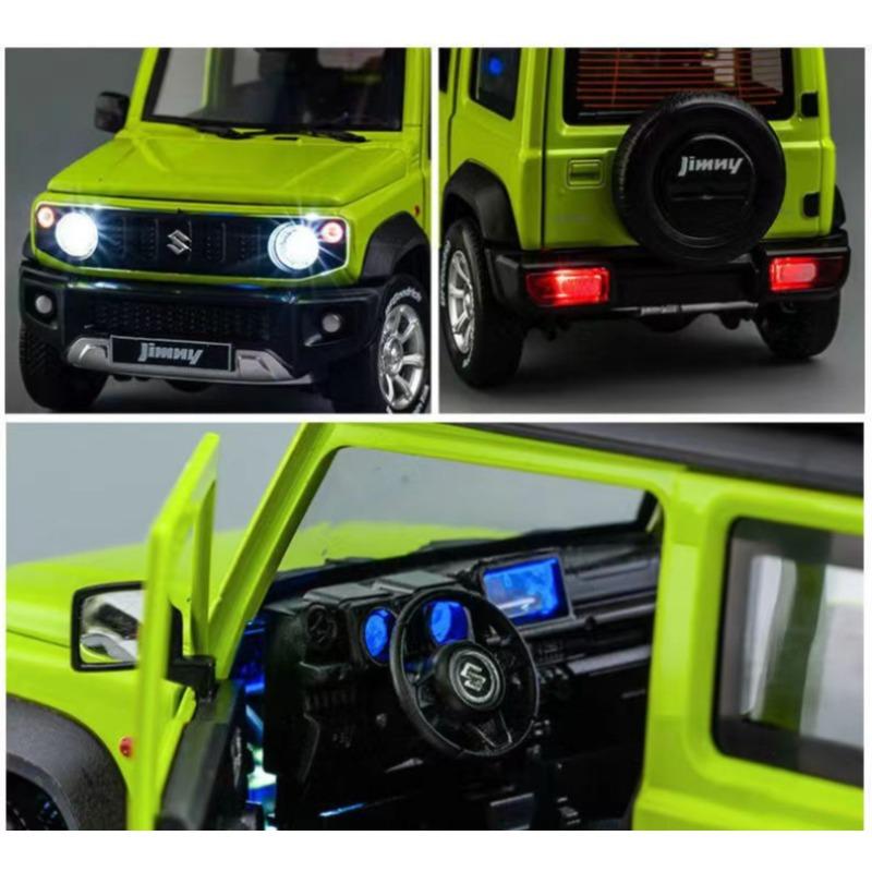 1/18 SUZUKI Jimny Versão Montada Carro de Liga Fundido Sob Pressão e Veículos de Brinquedo Modelo de Carro Função de Iluminação Brinquedos de Carro Para Crianças Presentes