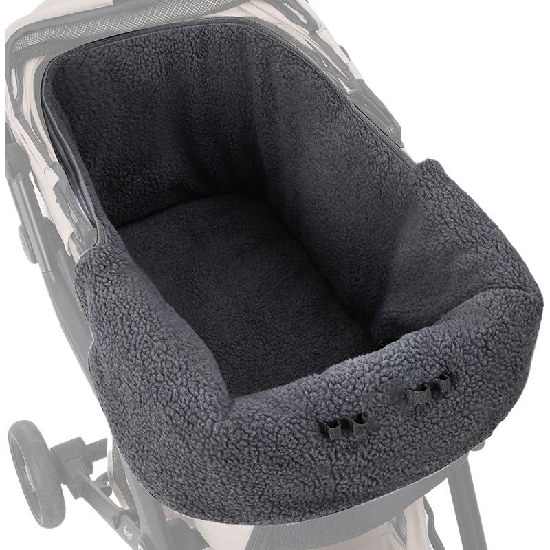 

Dog Stroller Cushion Winter Dog Cat Stroller Cushion Mat Liners Magnetic Fleece-lined Thickened Warm Pad For Puppy Kitten чорний