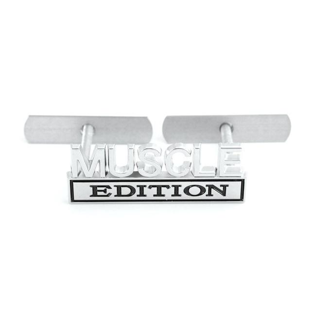 1Pc 3D Metal Muscle Edition Logo Car Front Grille Badge Side Fender Rear Trunk Emblem Sticker Decal
