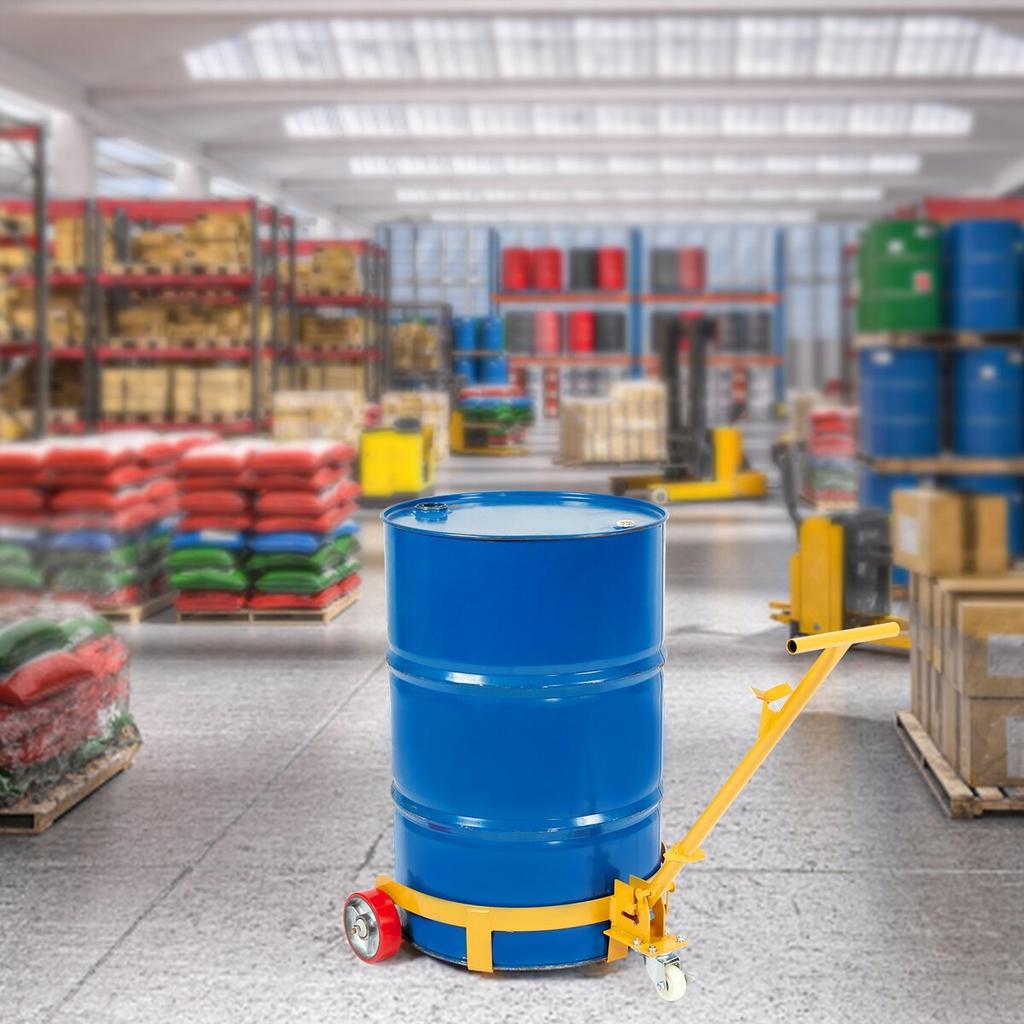 55 Gallon Drum Dolly, 1200 lbs Load Capacity, Barrel Dolly Cart Drum Caddy Round Dolly Steel Low Profile, Heavy Duty Steel Frame with Adjustable
