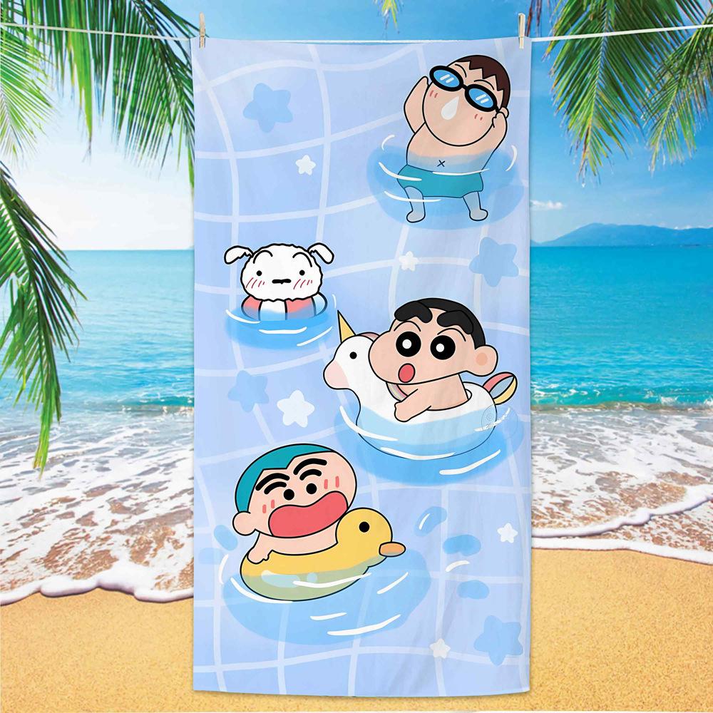 Extra Large Kids Quick Dry Bath Towel Cartoon Character Digital Print Double Sided Flannel Microfiber Beach Towel