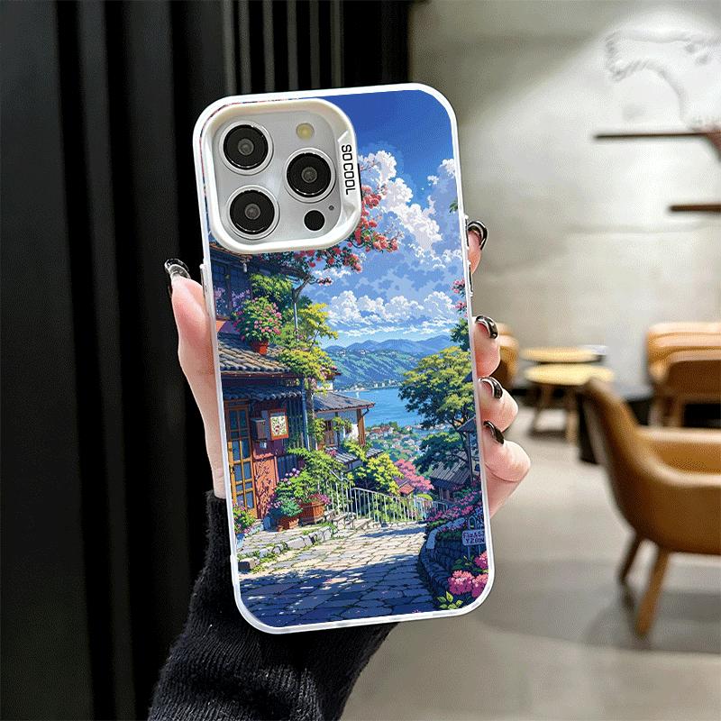 Anime Aesthetic Scenery Soft Phone Case for iPhone 15 16 17 Pro Max 17Air 16E 14 Plus 13 12 Mini Shockproof Cover Back Shell