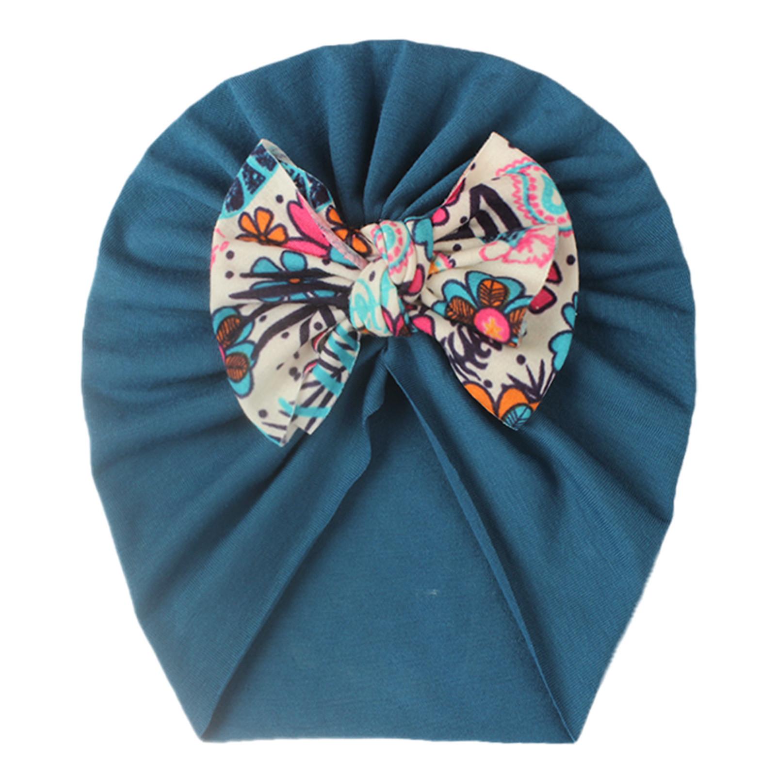 

Детские шапки-тюрбаны, тюрбан, узел-банд, мягкая, симпатичная шапочка для малышей 18*19cm тёмно-синий