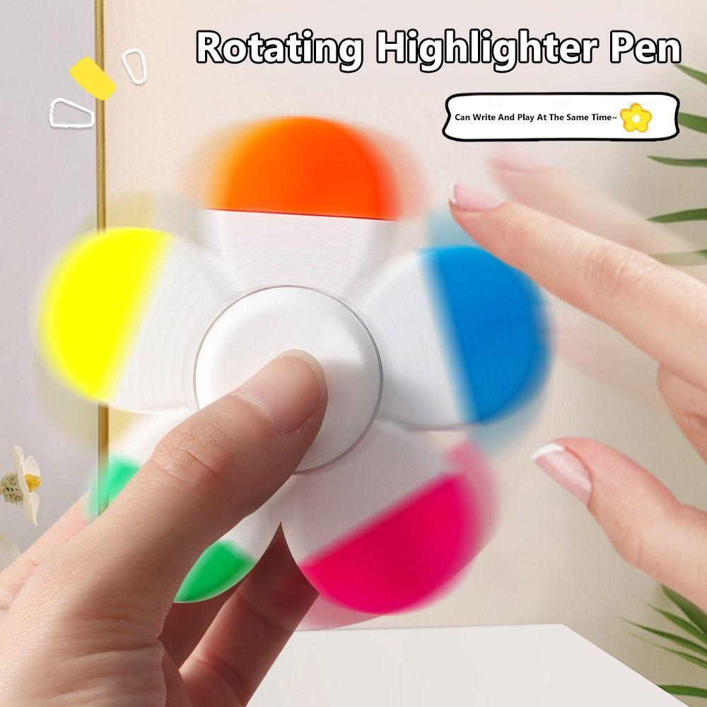 Multifunktionaler 5-in-1 Mini-Textmarker Stift Rotierender Spaß Dekompression Bunter Marker Stift Graffiti Malstift Geschenk