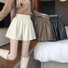 Damen Herbst 2026 Oberbekleidung High Waist A-Linie Schlankmachend Weiter Bein PU-Leder Shorts Kaffee Mini-Shorts Vielseitig Schlank Geschnitten Heße Shorts
