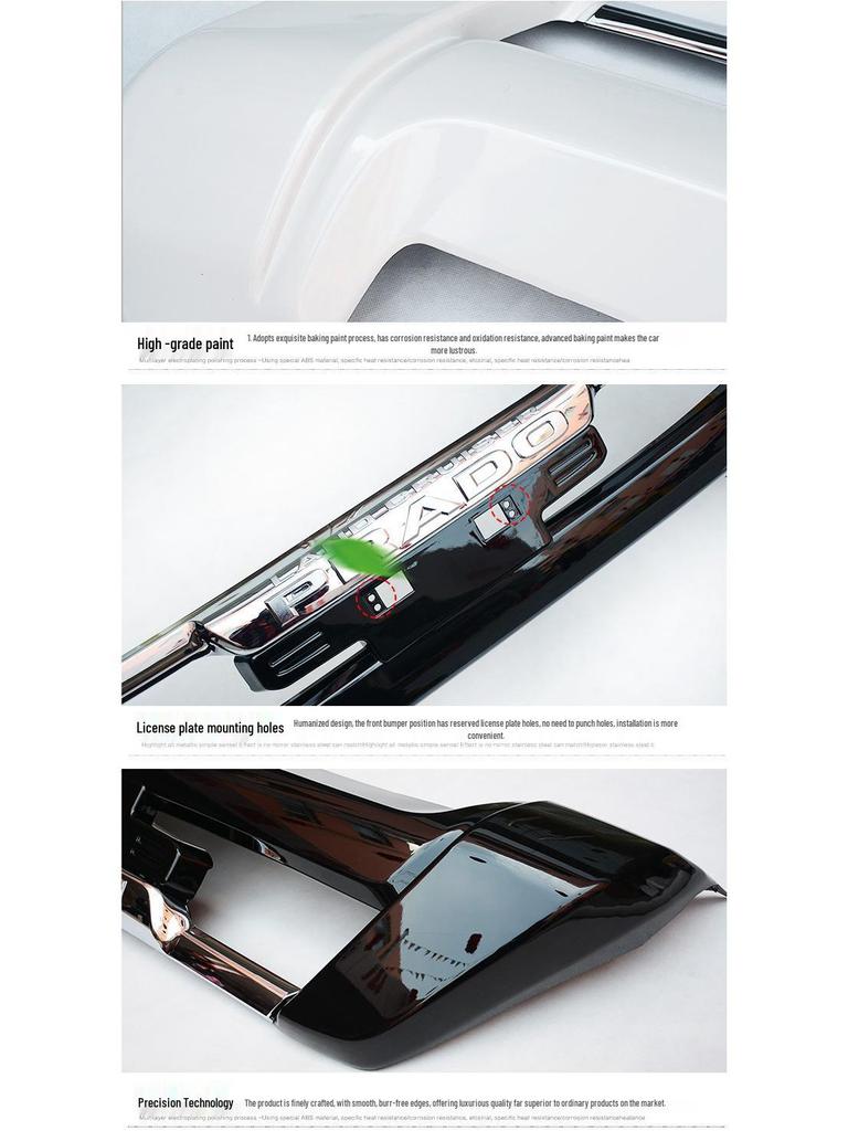 Compatible Front & Rear Bumper Guard for Toyota Prado 2014-2022 Models 3.5, 2700, 4000 - Bumper Modification Kit