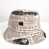 Sombrero de Pescador Unisex Estampado con Patrón de Periódico Viejo Sombrero de Cubo Tendencia Urbana Sombrero para el Sol Sombrero de Cubo Harajuku Sombrero Hip-Hop para Exterior