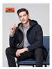 Men's Hooded Winter White Duck Down Jacket - Warm Middle-aged Business Outerwear