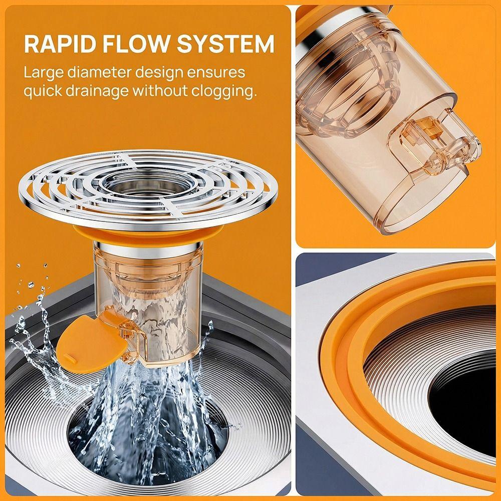 One-Way Drain Valve Drain Filter Magnetic Self-Closing Shower Drain Floor Drain  Bath Shower