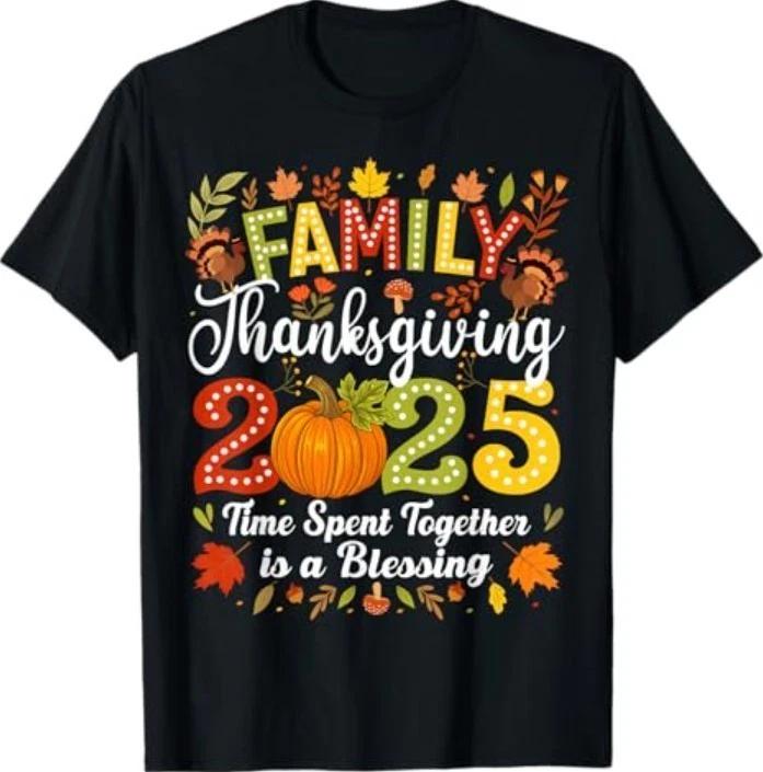 Matching Family Thanksgiving 2025 Fall Thanksgiving Crew T-Shirt 4XL